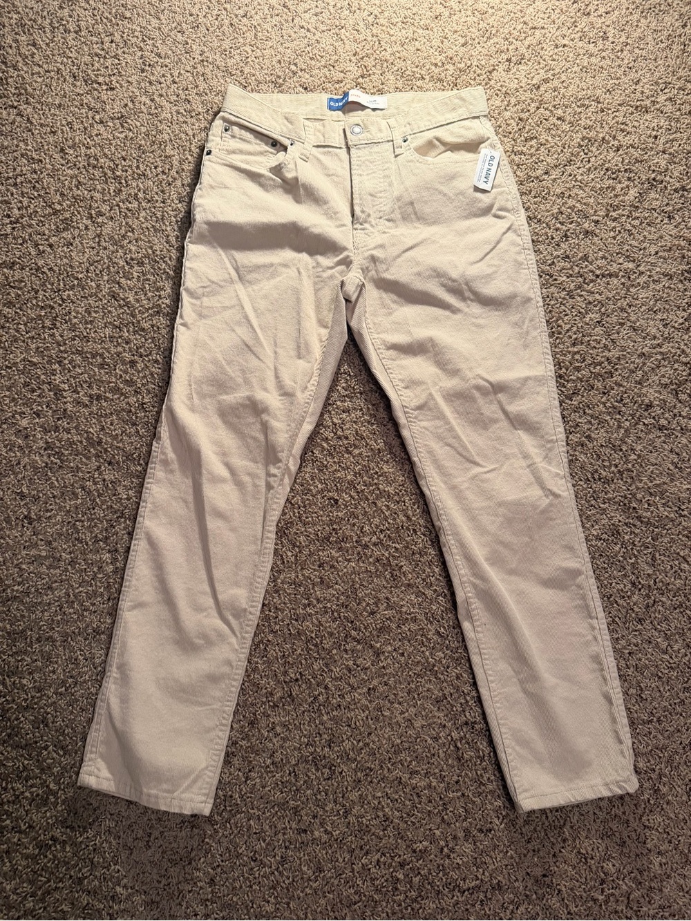 Old Navy men’s Built-In Flex Slim Corduroy Pants Beige size 30 x 30 brand new - Picture 1 of 5